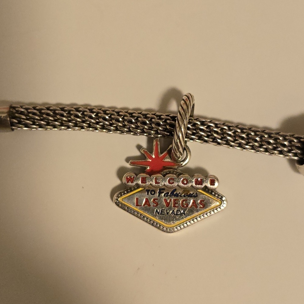 Brighton Beverly Glam Mesh Silver Charm Bracelet Hearts Butterfly Las Vegas 7.25 - Picture 9 of 16